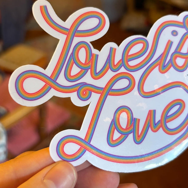 Love is Love Rainbow Sticker, Waterproof LGBTQIA+ Pride Decal