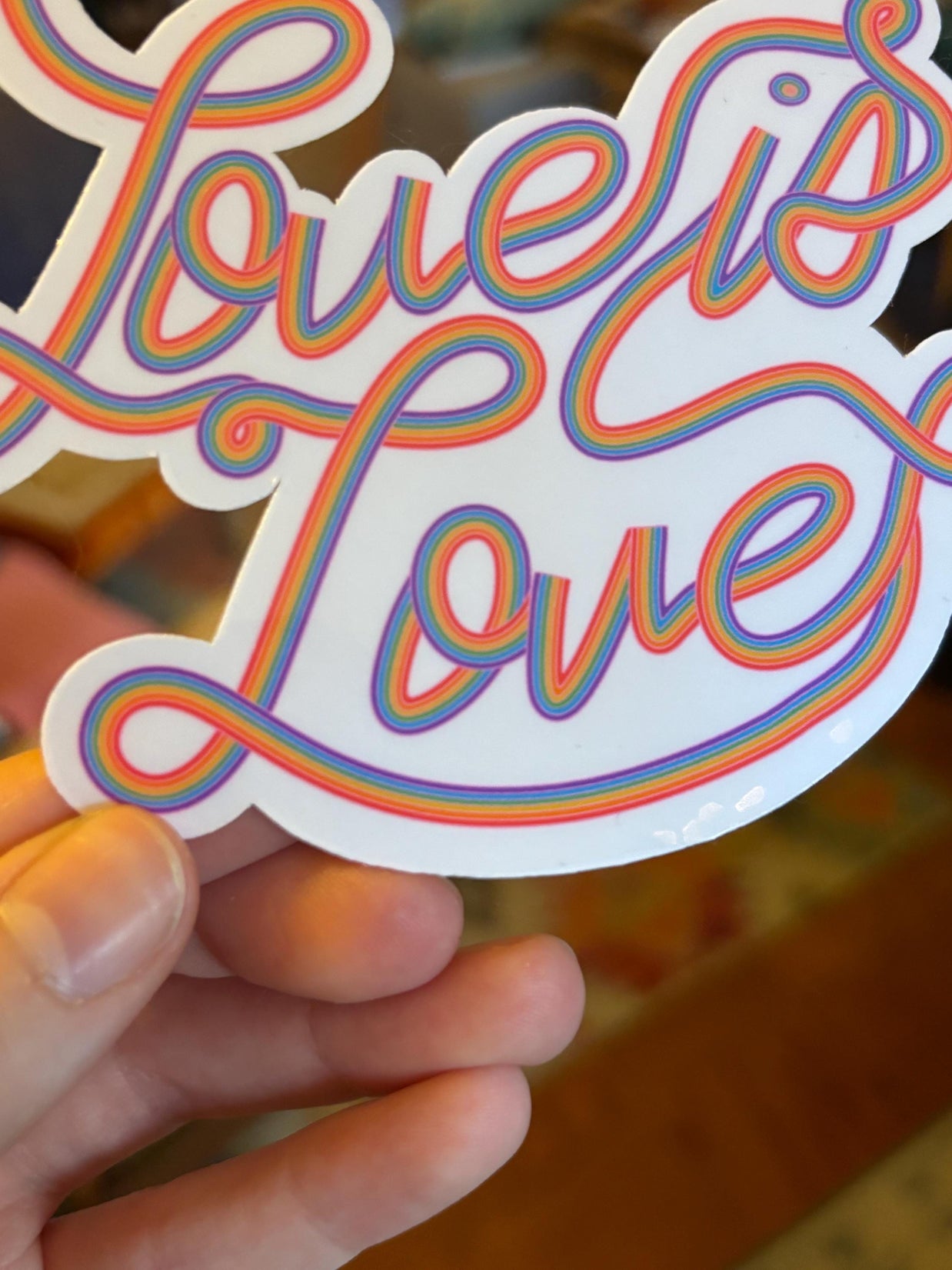 Love is Love Rainbow Sticker, Waterproof LGBTQIA+ Pride Decal