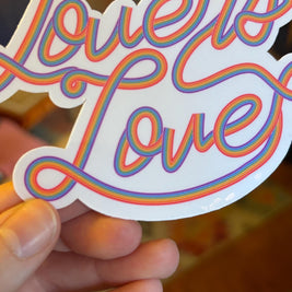 Love is Love Rainbow Sticker, Waterproof LGBTQIA+ Pride Decal