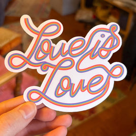 Love is Love Rainbow Sticker, Waterproof LGBTQIA+ Pride Decal