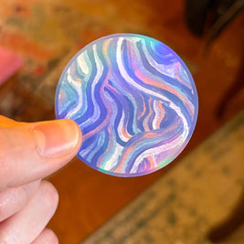 Small Funky Sticker, Waterproof Durable Circle Laptop or Water Bottle Decal