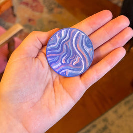 Small Funky Sticker, Waterproof Durable Circle Laptop or Water Bottle Decal