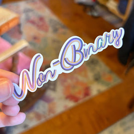 Non-Binary Pride Sticker, Waterproof Durable LGBTQIA+ Pride Laptop or Water Bottle Decal