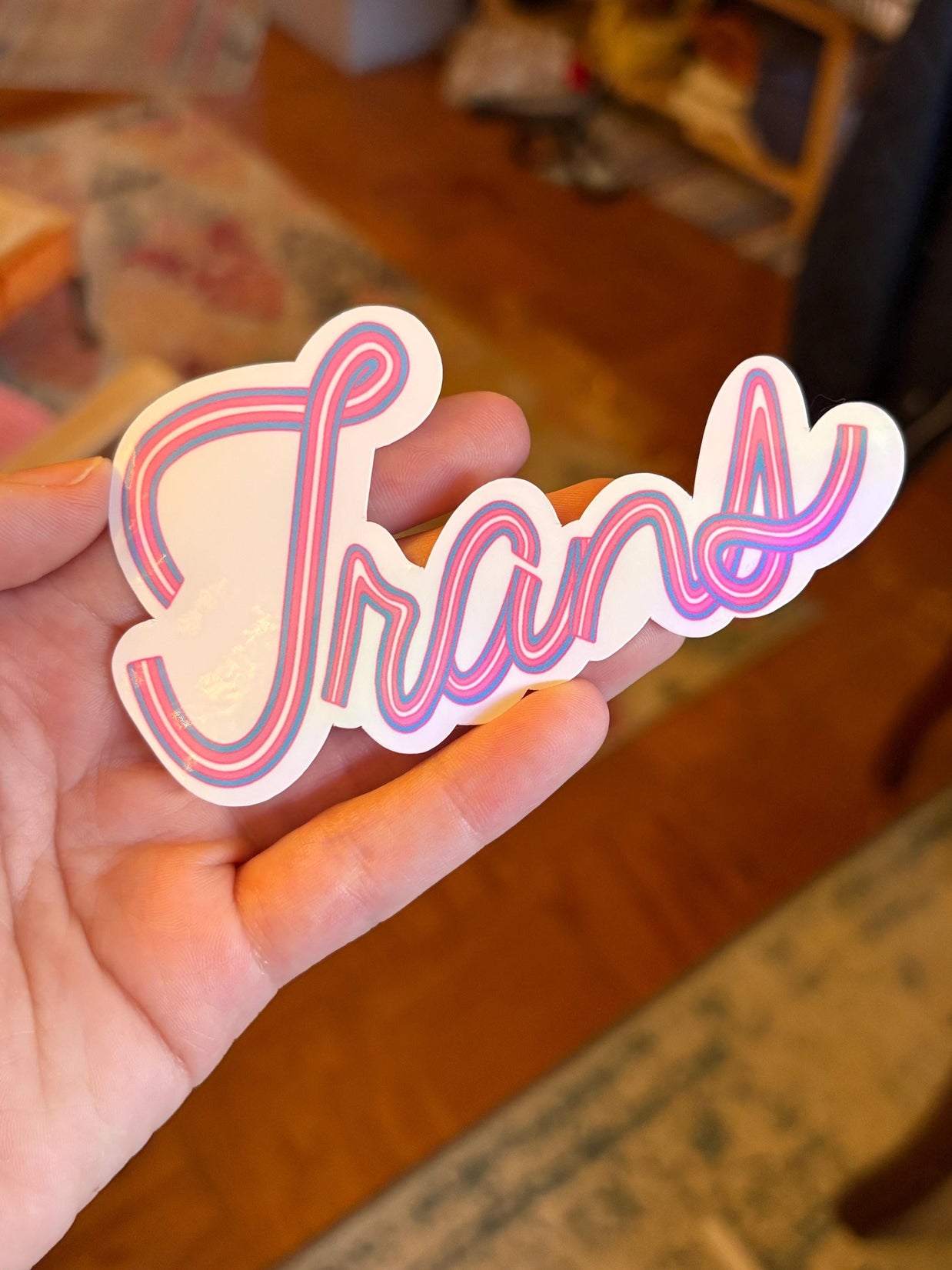 Trans Pride Sticker, Waterproof Durable LGBTQIA+ Pride Laptop or Water Bottle Decal