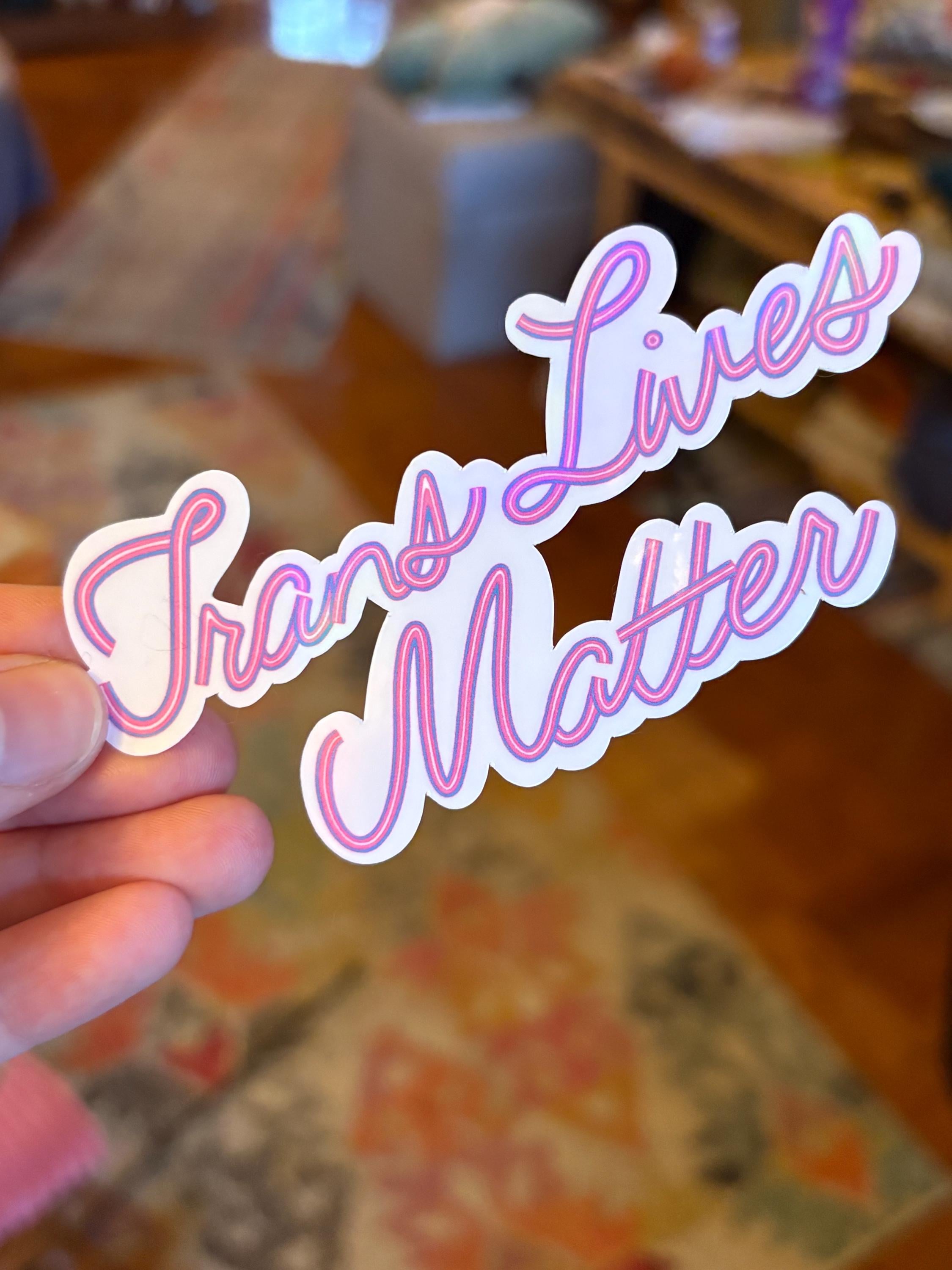 Trans Lives Matter Sticker, Waterproof Durable LGBTQIA+ Pride Laptop or Water Bottle Decal
