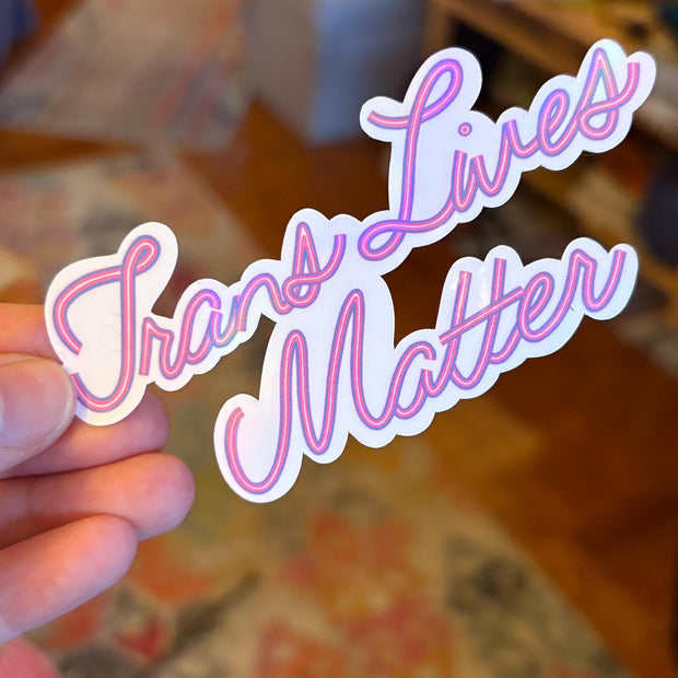 Trans Lives Matter Sticker, Waterproof Durable LGBTQIA+ Pride Laptop or Water Bottle Decal