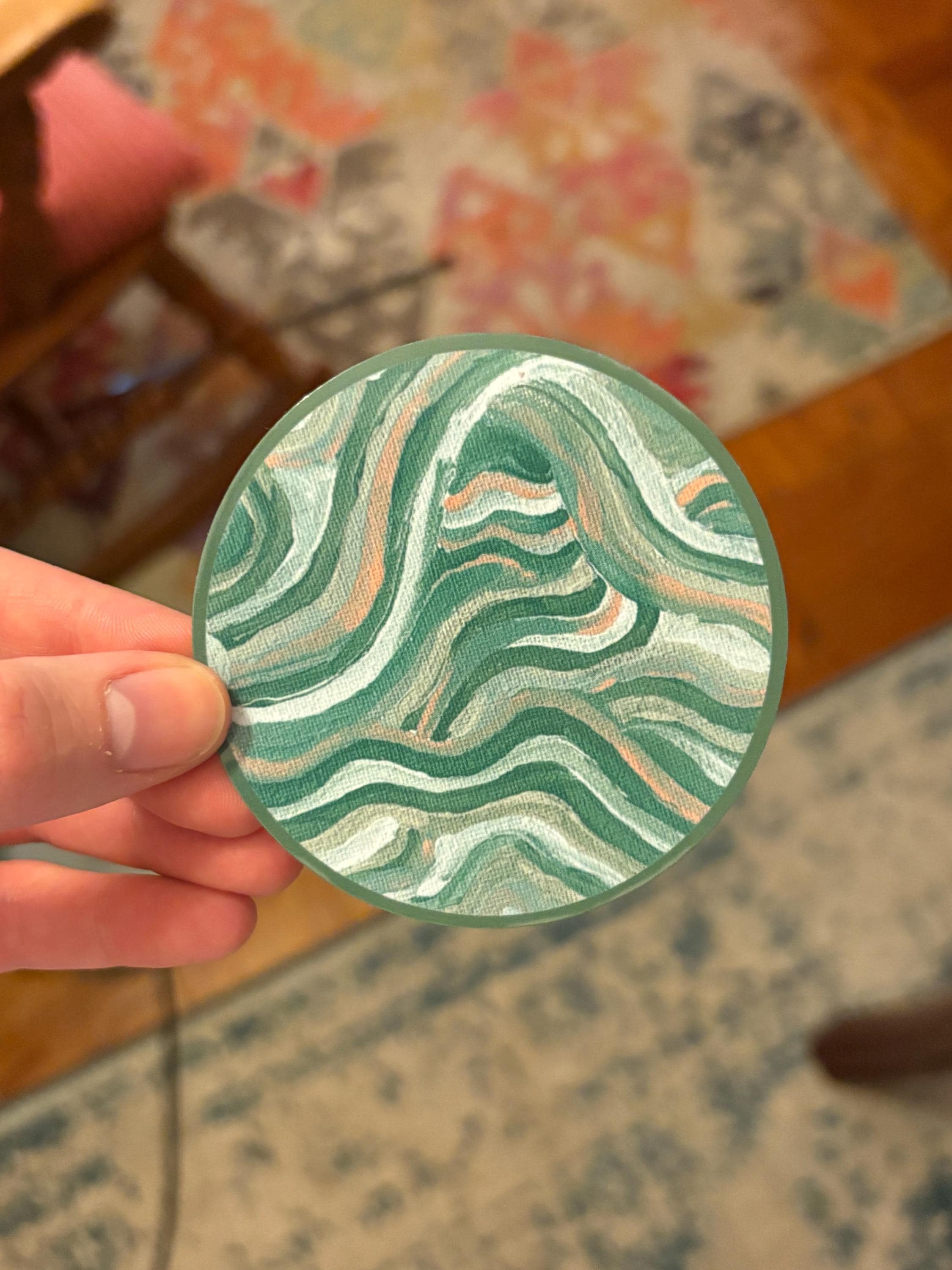 Large Funky Sticker, Waterproof Durable Circle Laptop or Water Bottle Decal