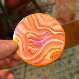 Large Funky Sticker, Waterproof Durable Circle Laptop or Water Bottle Decal