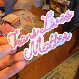 Trans Lives Matter Sticker, Waterproof Durable LGBTQIA+ Pride Laptop or Water Bottle Decal