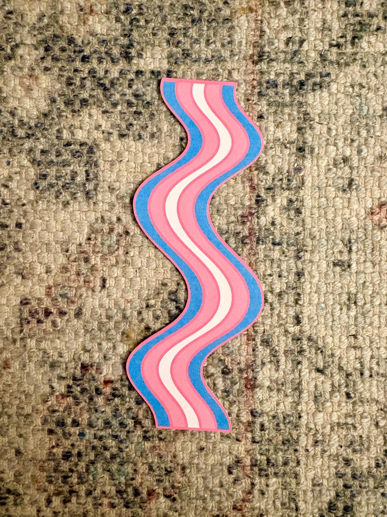 Trans Wavy Double-Sided Bookmark, Queer Art, Pride Gift