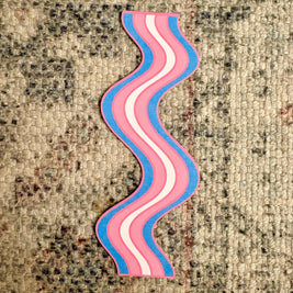 Trans Wavy Double-Sided Bookmark, Queer Art, Pride Gift