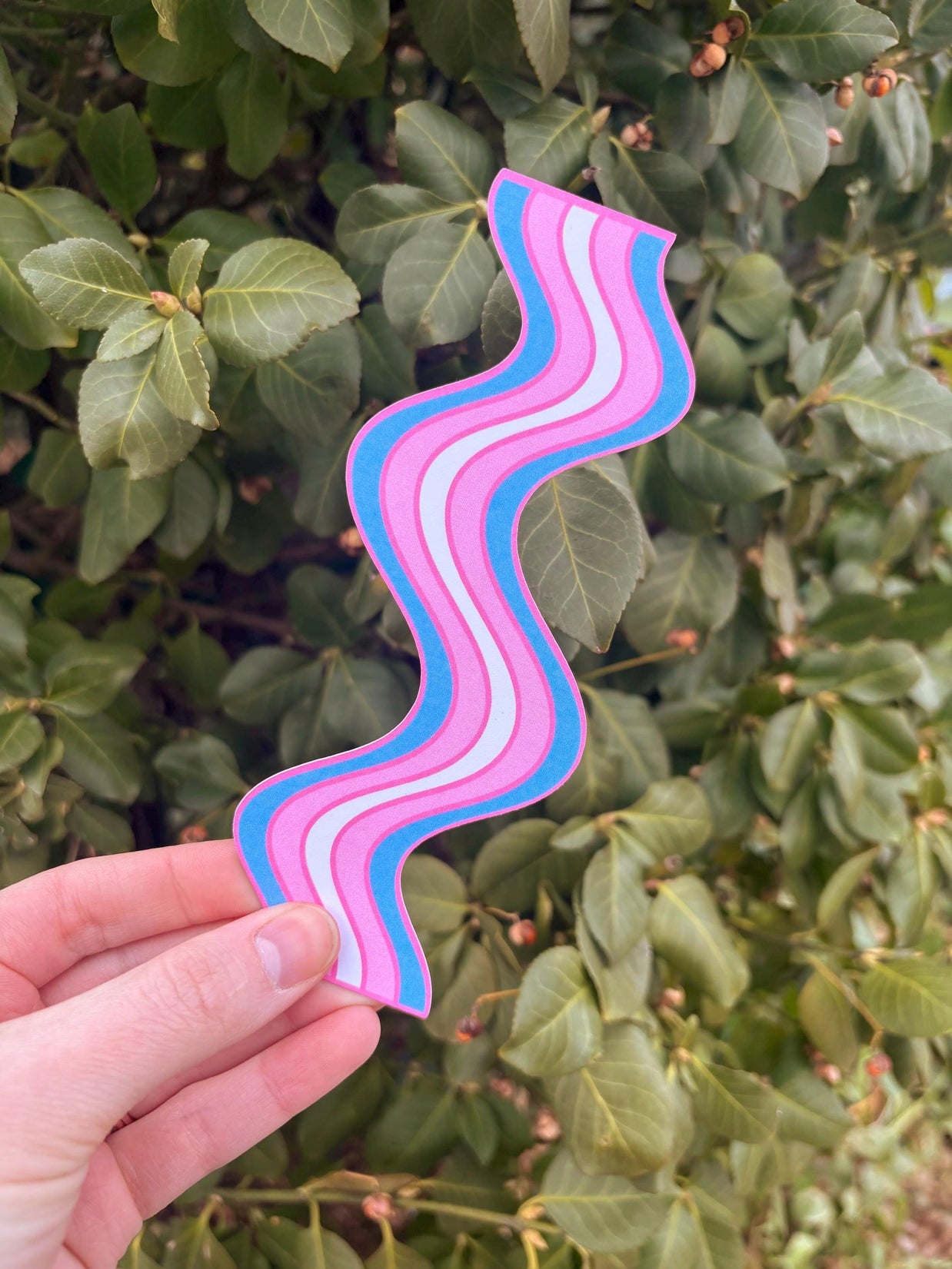 Trans Wavy Double-Sided Bookmark, Queer Art, Pride Gift