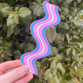 Trans Wavy Double-Sided Bookmark, Queer Art, Pride Gift