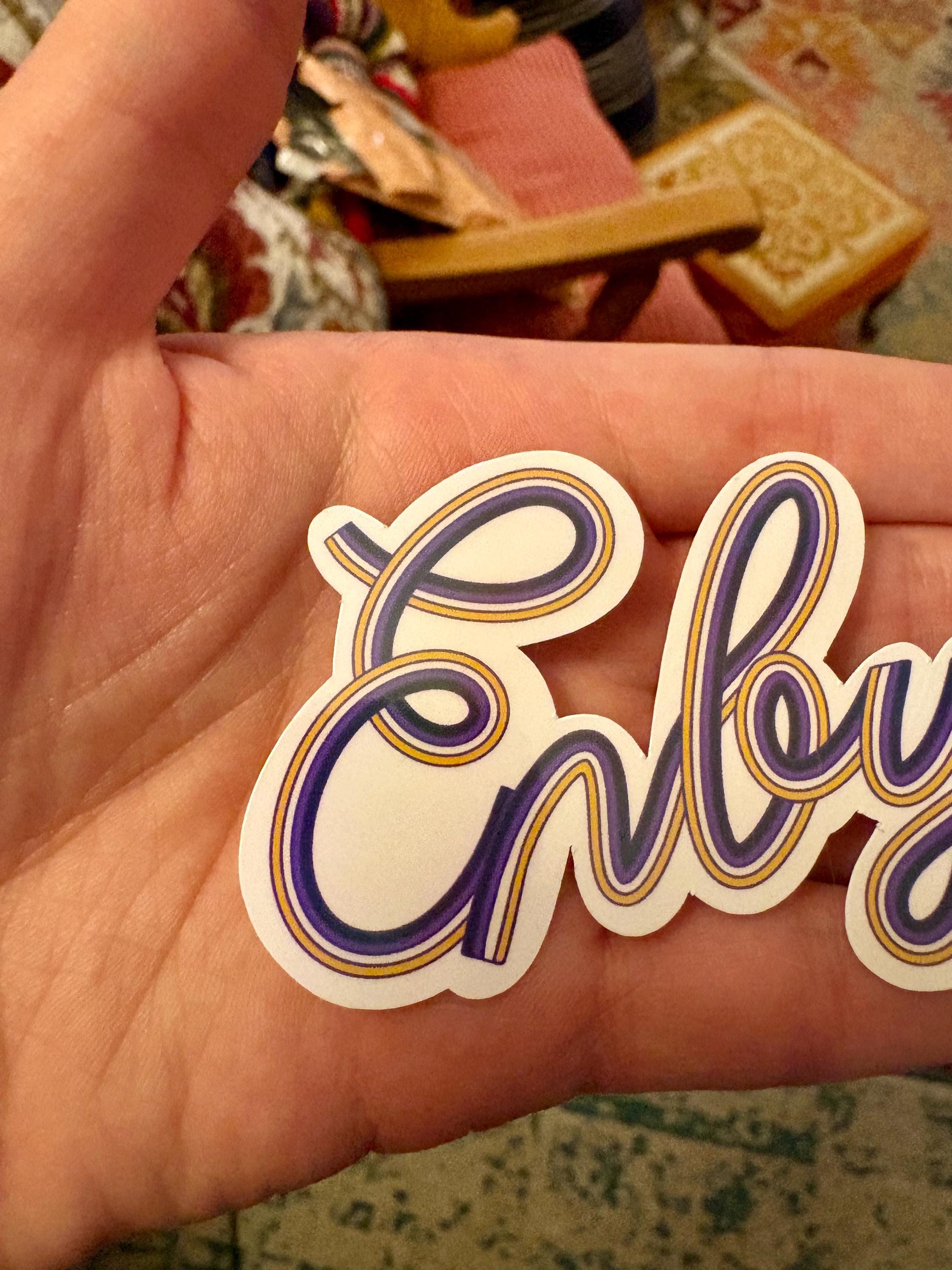 Enby Non-Binary Pride Sticker, Waterproof Durable LGBTQIA+ Pride Laptop or Water Bottle Decal