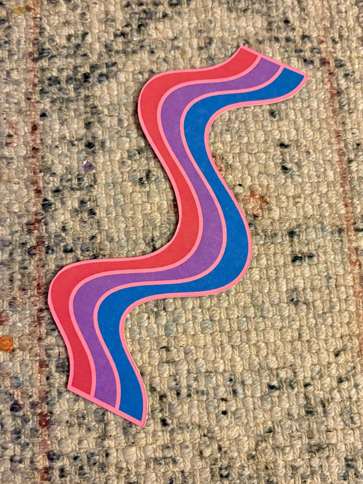 Bisexual Wavy Double-Sided Bookmark, Queer Art, Pride Gift