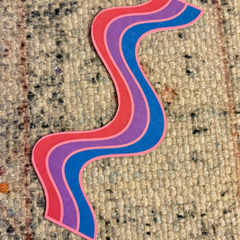 Bisexual Wavy Double-Sided Bookmark, Queer Art, Pride Gift