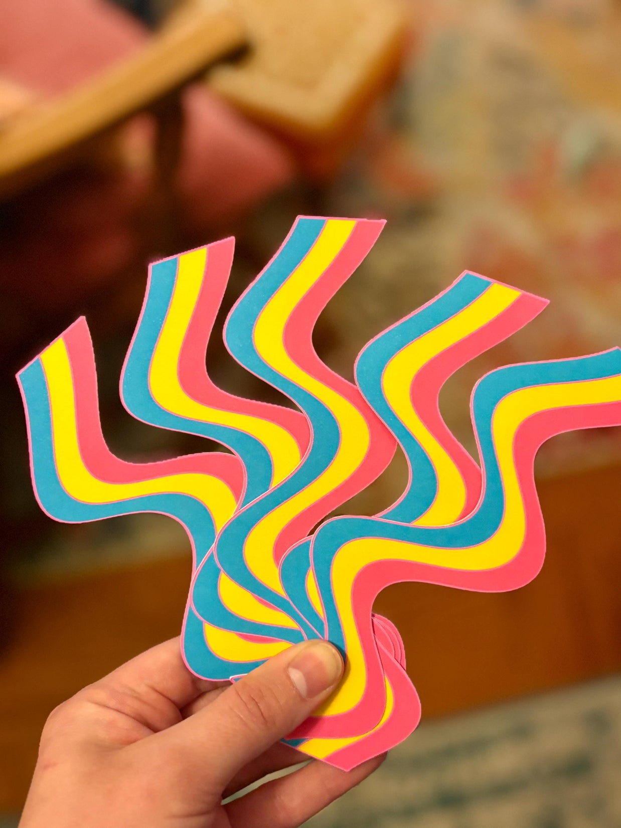 Pansexual Wavy Double-Sided Bookmark, Queer Art, Pride Gift
