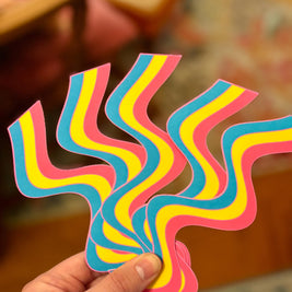 Pansexual Wavy Double-Sided Bookmark, Queer Art, Pride Gift