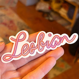 Lesbian Sticker, WLW Waterproof Durable LGBTQIA+ Pride Laptop or Water Bottle Decal