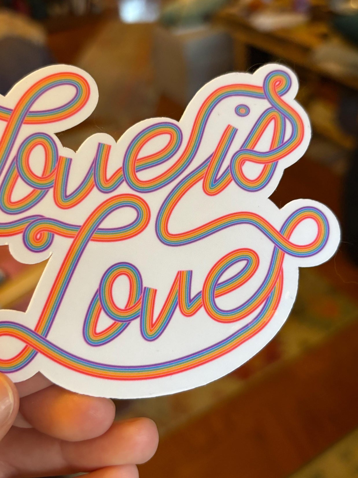 Love is Love Rainbow Sticker, Waterproof LGBTQIA+ Pride Decal