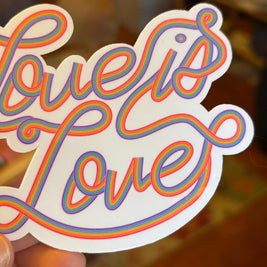 Love is Love Rainbow Sticker, Waterproof LGBTQIA+ Pride Decal