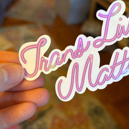 Trans Lives Matter Sticker, Waterproof Durable LGBTQIA+ Pride Laptop or Water Bottle Decal