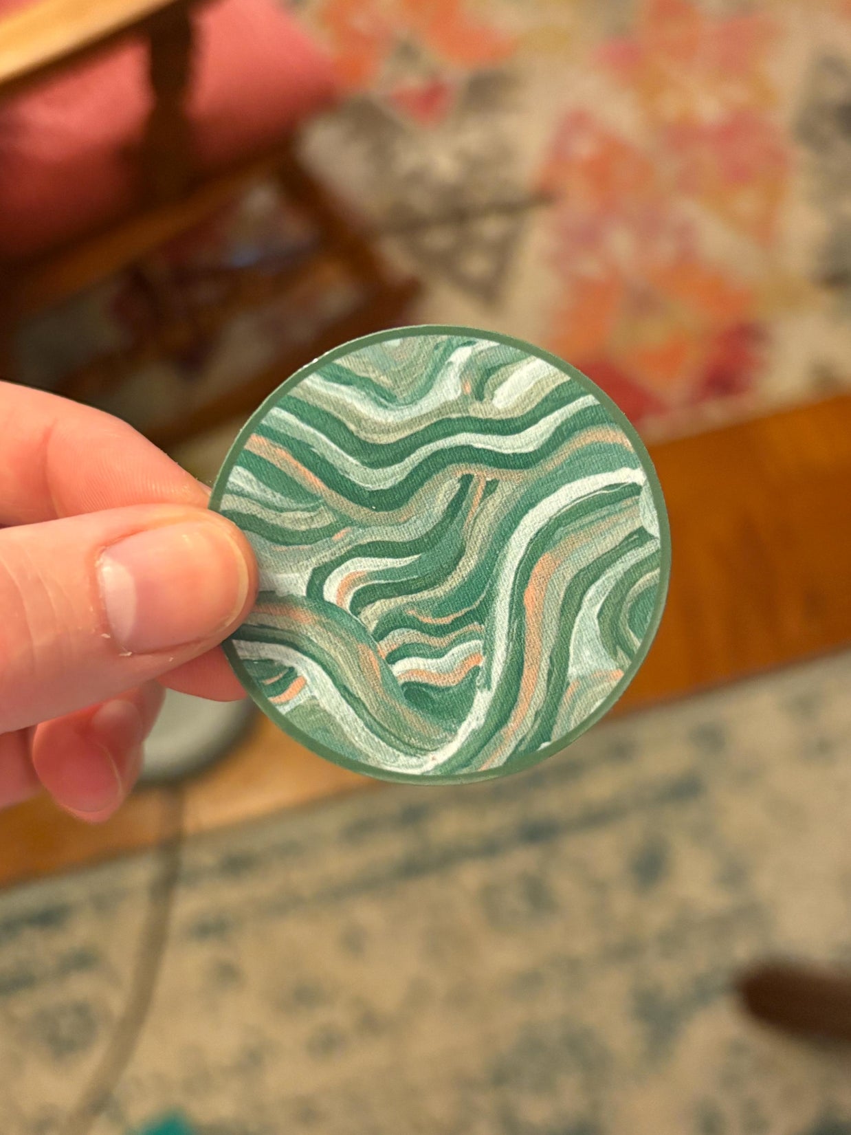 Small Funky Sticker, Waterproof Durable Circle Laptop or Water Bottle Decal