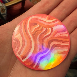 Small Funky Sticker, Waterproof Durable Circle Laptop or Water Bottle Decal