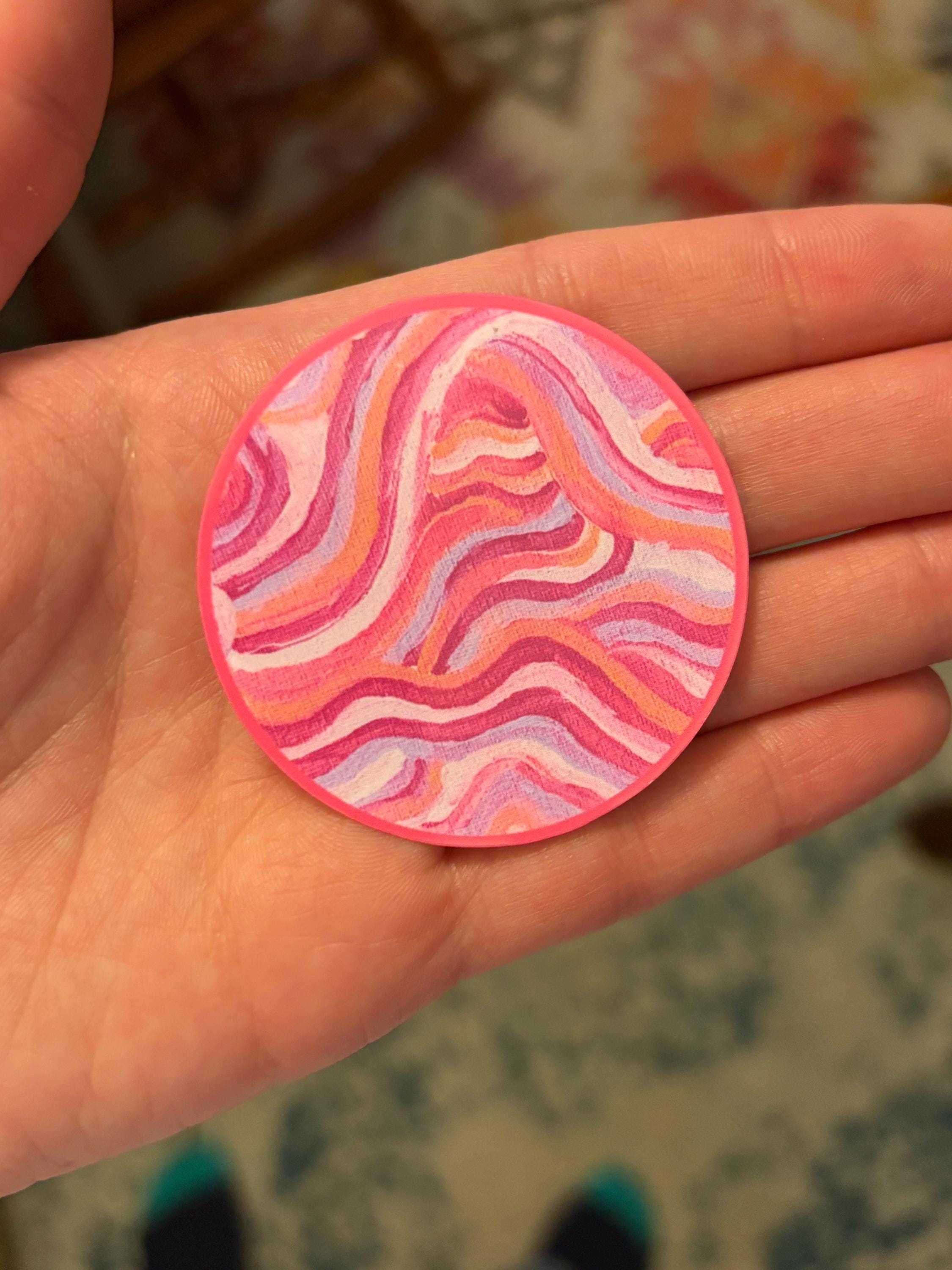 Small Funky Sticker, Waterproof Durable Circle Laptop or Water Bottle Decal
