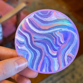 Large Funky Sticker, Waterproof Durable Circle Laptop or Water Bottle Decal
