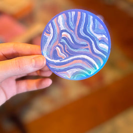 Large Funky Sticker, Waterproof Durable Circle Laptop or Water Bottle Decal