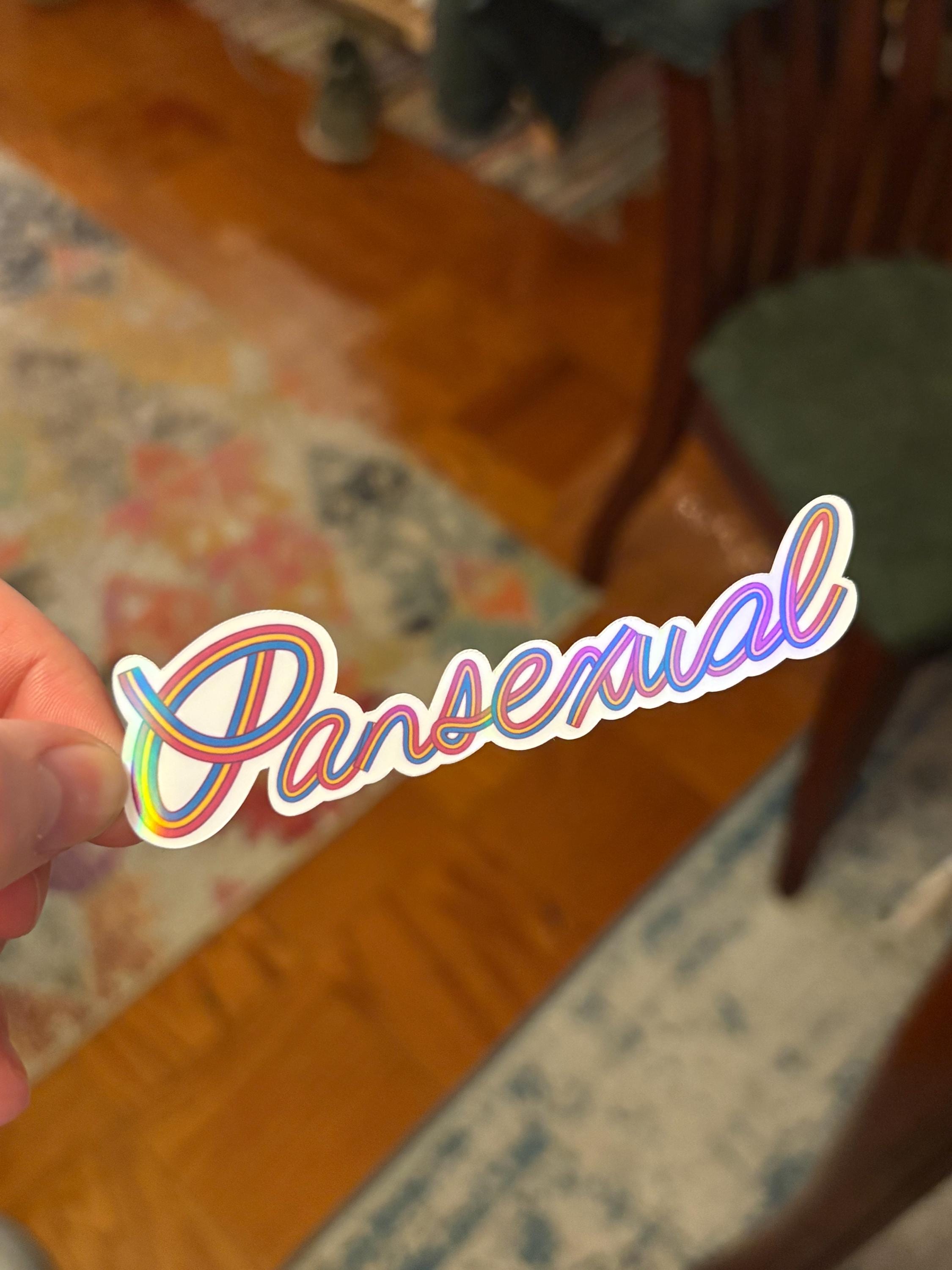 Pansexual Pride Sticker, Waterproof Durable LGBTQIA+ Pride Laptop or Water Bottle Decal
