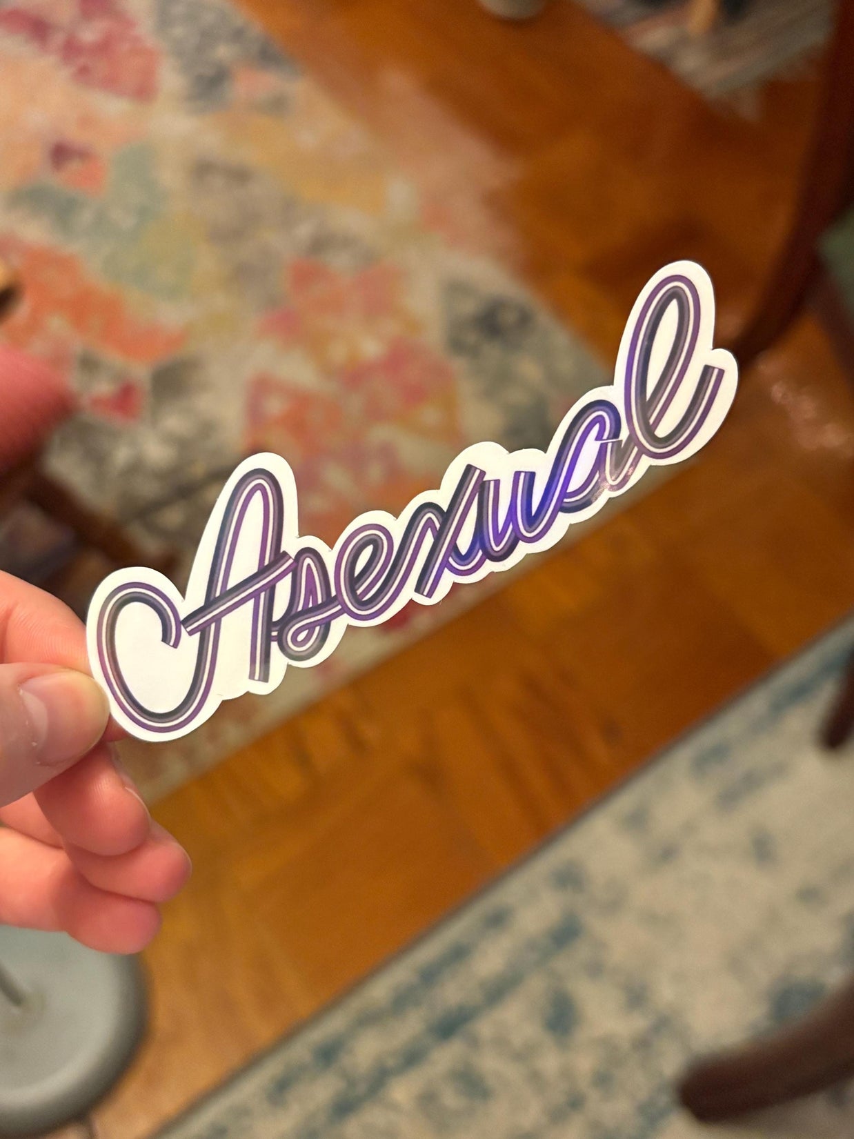 Asexual Pride Sticker, Waterproof Durable LGBTQIA+ Pride Laptop or Water Bottle Decal