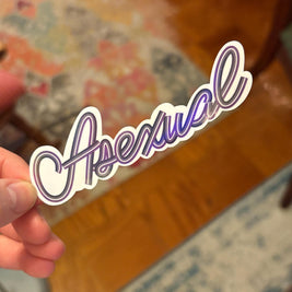 Asexual Pride Sticker, Waterproof Durable LGBTQIA+ Pride Laptop or Water Bottle Decal