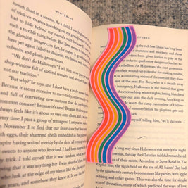 Rainbow Wavy Double-Sided Bookmark, Queer Art, Pride Gift