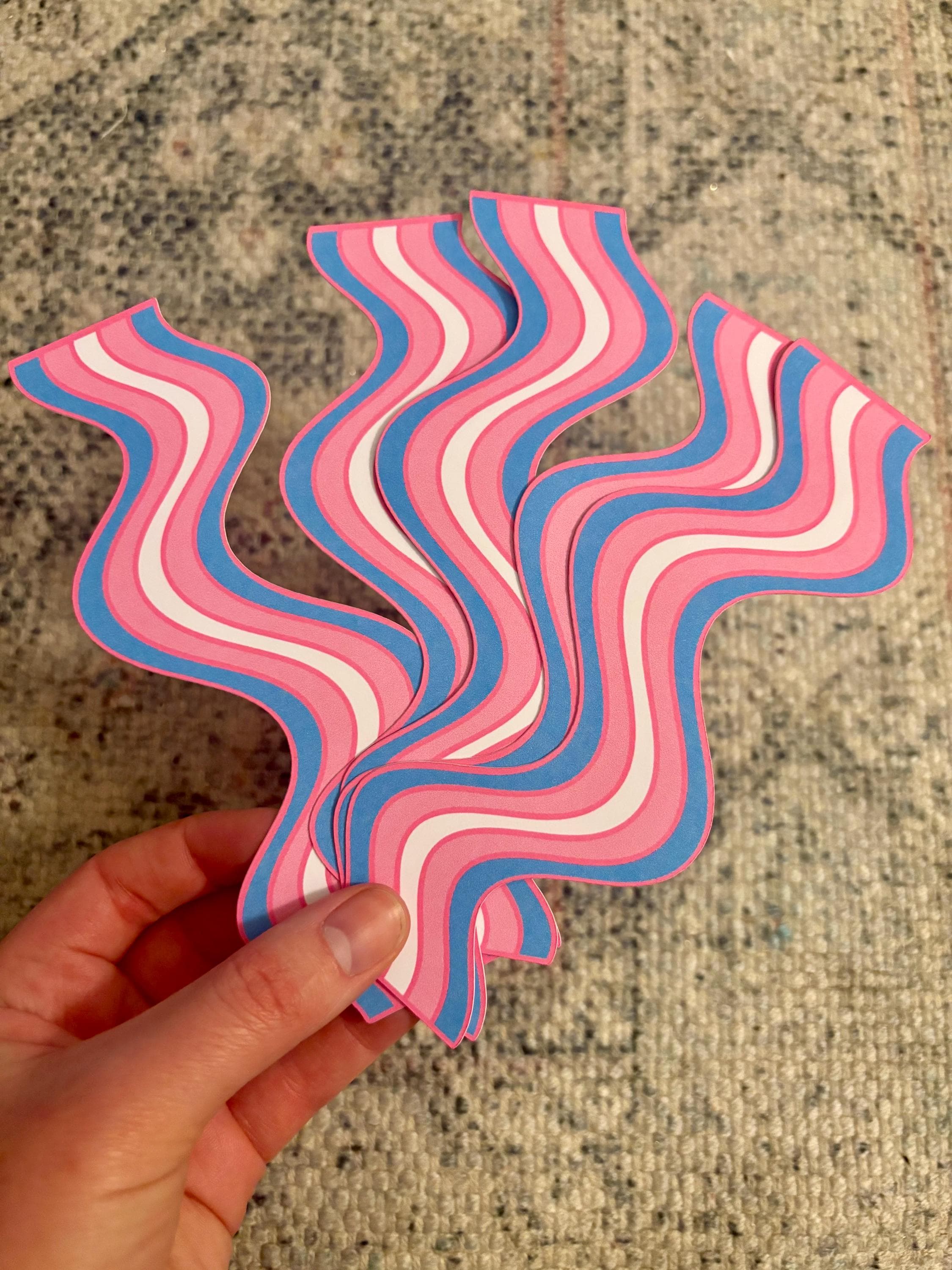 Trans Wavy Double-Sided Bookmark, Queer Art, Pride Gift
