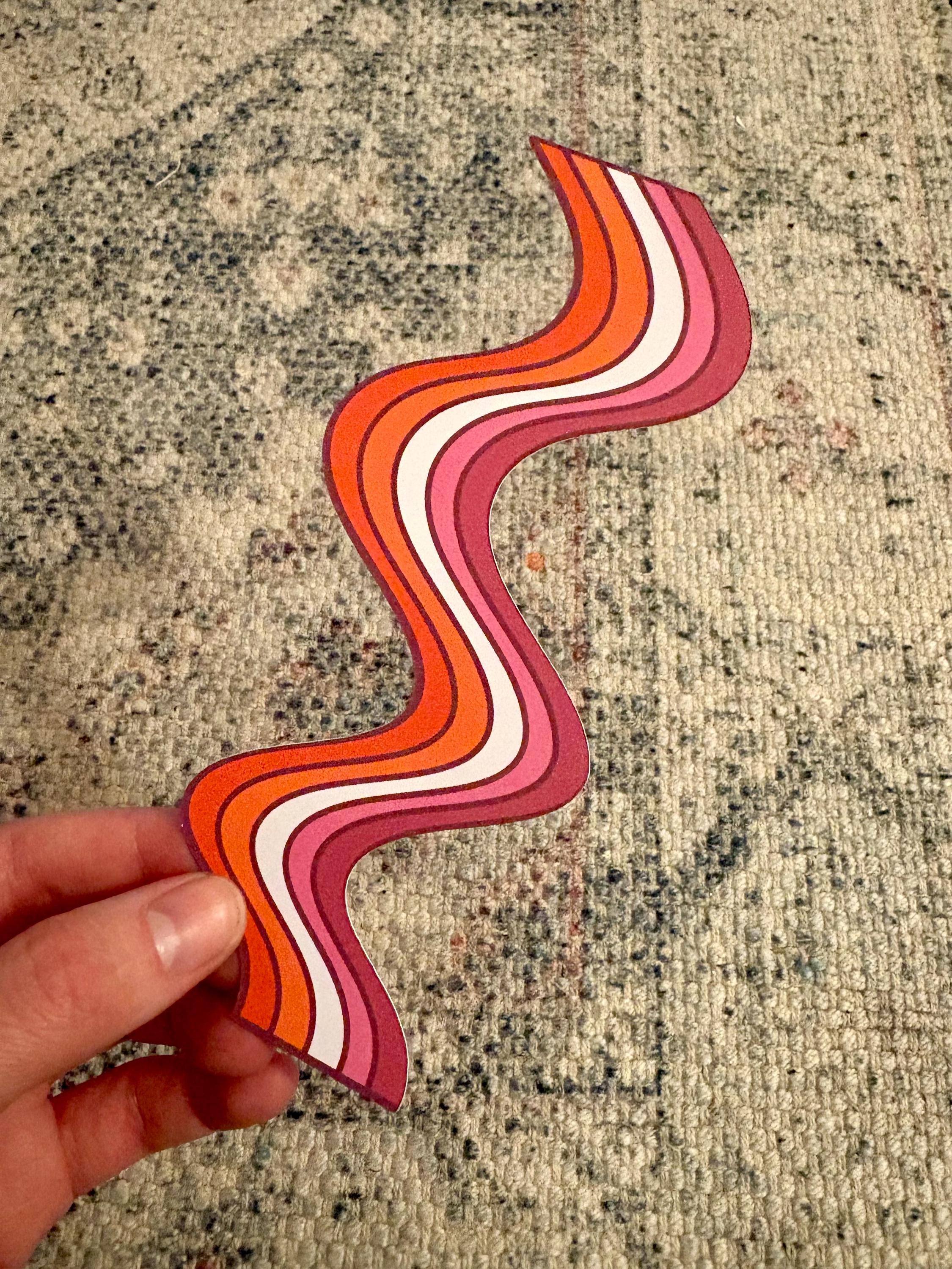 Lesbian Wavy Double-Sided Bookmark, Queer Art, Pride Gift