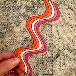 Lesbian Wavy Double-Sided Bookmark, Queer Art, Pride Gift
