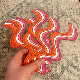 Lesbian Wavy Double-Sided Bookmark, Queer Art, Pride Gift