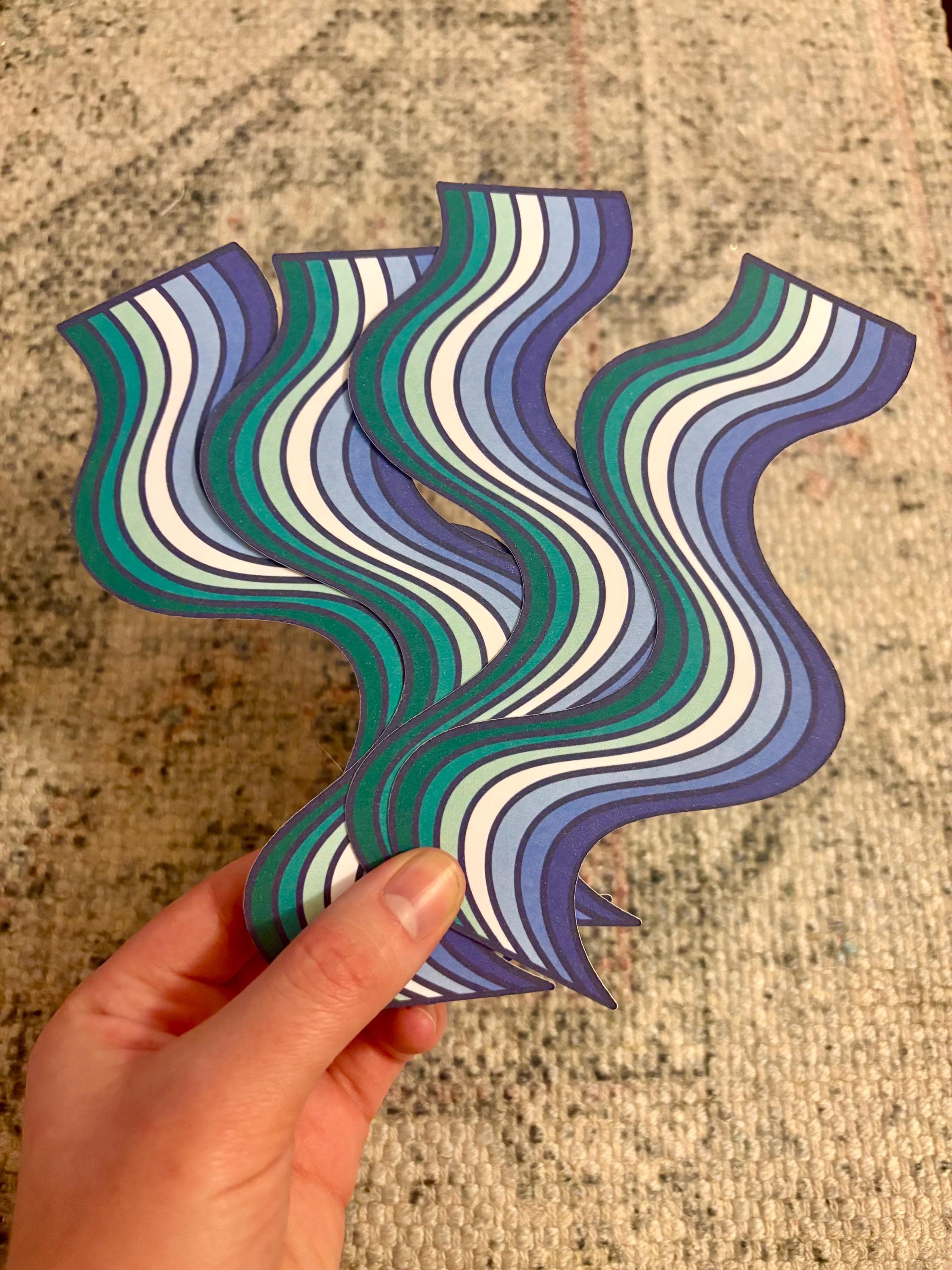Gay MLM Wavy Double-Sided Bookmark, Queer Art, Pride Gift