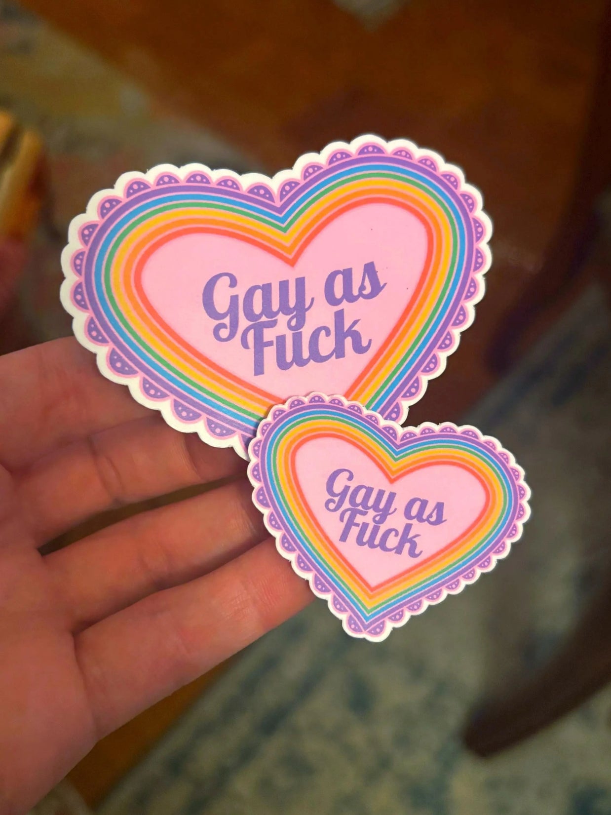 Gay as Fuck Rainbow Heart Sticker