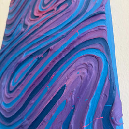 Groovy Blue/Purple Textured Painting (12x16 in)