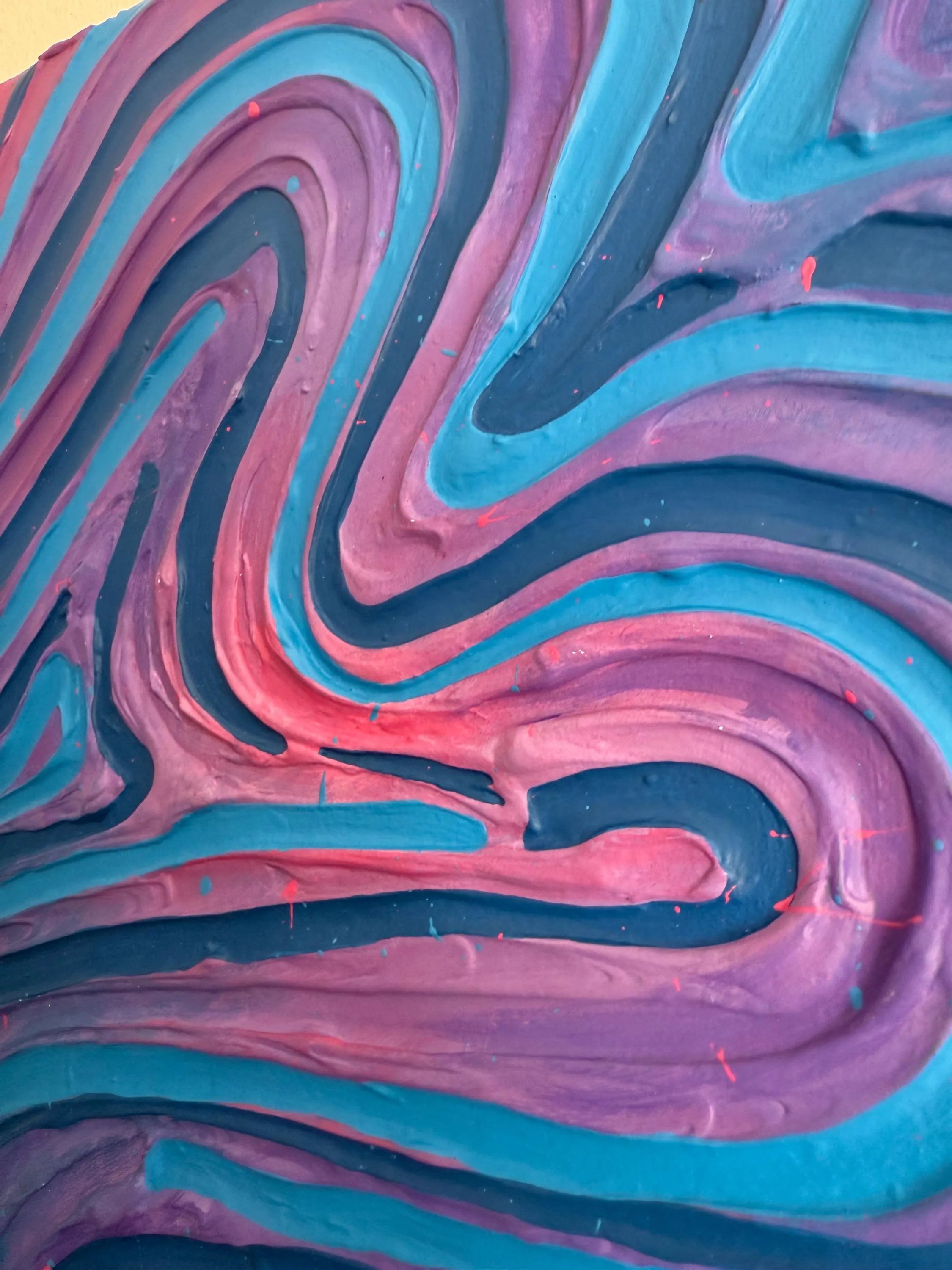 Groovy Blue/Purple Textured Painting (12x16 in)