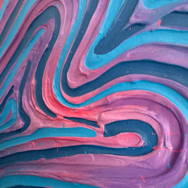 Groovy Blue/Purple Textured Painting (12x16 in)