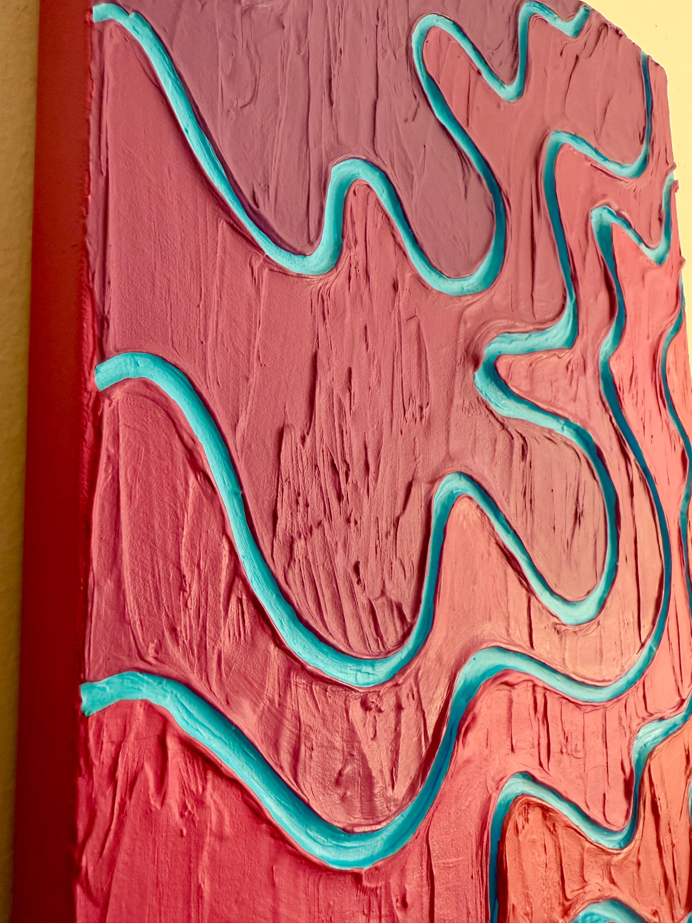 Groovy Ombré Textured Large Painting (12x24 in)