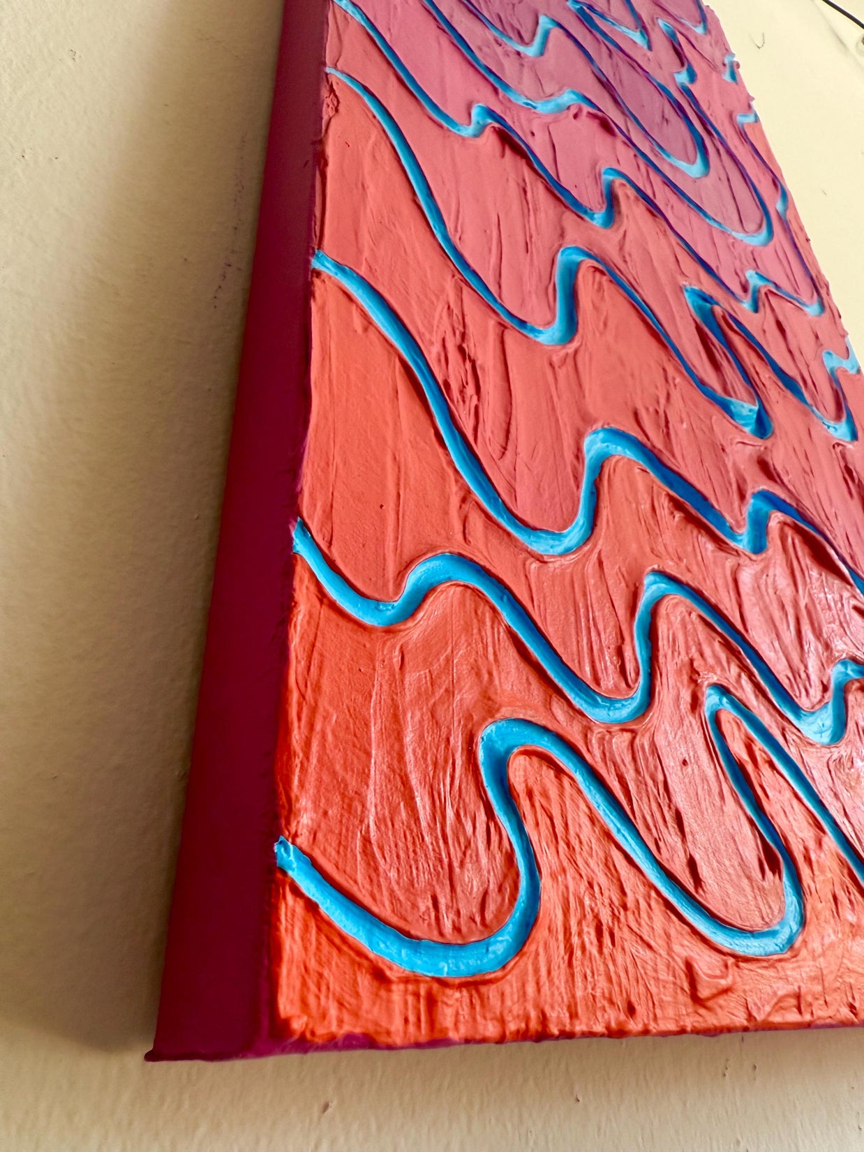 Groovy Ombré Textured Large Painting (12x24 in)