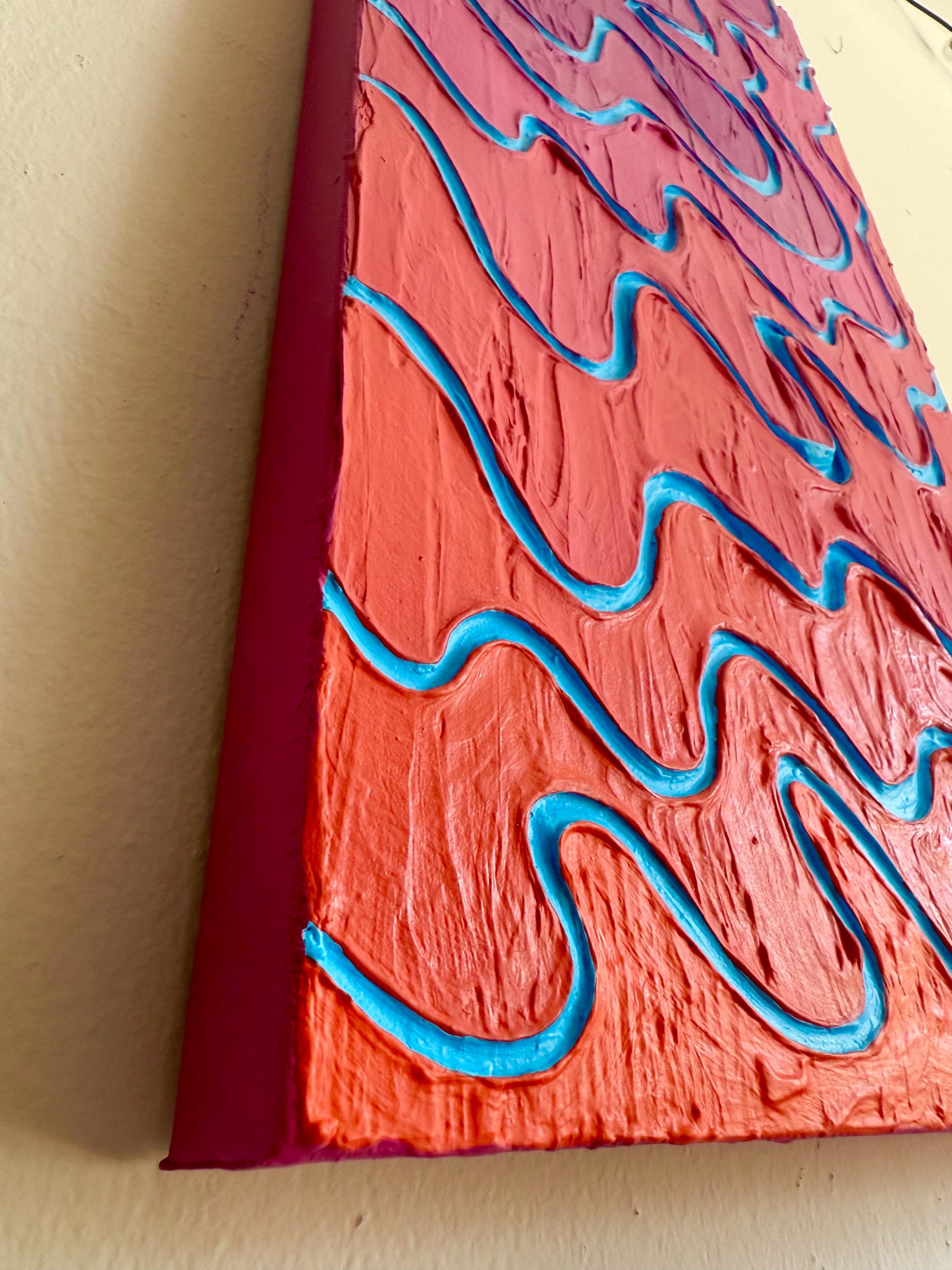 Groovy Ombré Textured Large Painting (12x24 in)