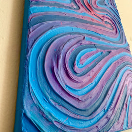 Groovy Blue/Purple Textured Painting (12x16 in)