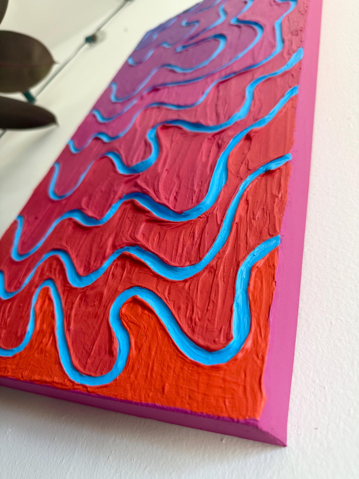 Groovy Ombré Textured Large Painting (12x24 in)