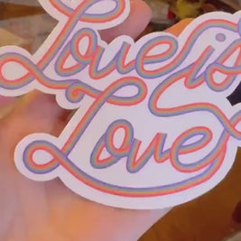 Love is Love Rainbow Sticker, Waterproof LGBTQIA+ Pride Decal